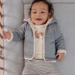 Little Dutch Jongens Kleding|Babykleding^Omkeerbaar jasje - Blauw - Forest Friends