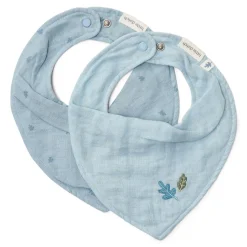 Little Dutch Slabbetjes^2-pack bandana slab - Blauw - Essentials