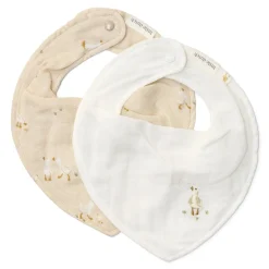 Little Dutch Slabbetjes^2-pack bandana slab - Wit - Newborn Naturals - Little Goose