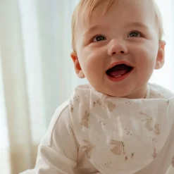 Little Dutch Slabbetjes^2-pack bandana slab - Wit - Newborn Naturals - Baby Bunny