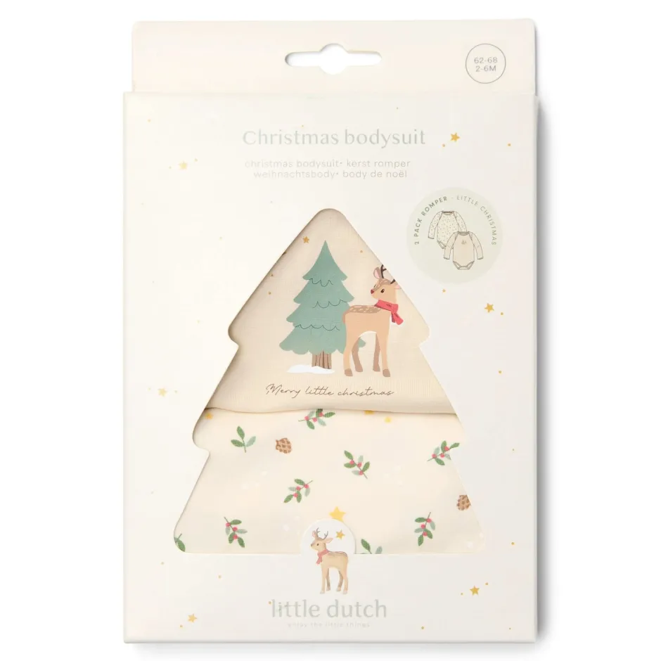 Little Dutch Romper^2-pack kerst romper lange mouw – Beige