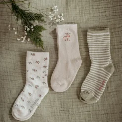 Little Dutch Accessoires^3-pack kerst sokken – Beige