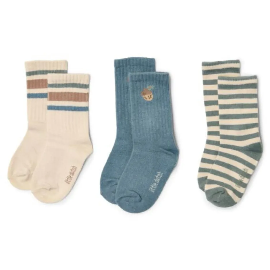 Little Dutch Accessoires|Jongens Kleding^3-pack sokken - Meerkleurig - Forest Friends - Stripe