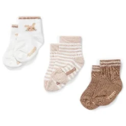 Little Dutch Accessoires|Babykleding^3-pack sokken - Zand - Newborn Naturals - Baby Bunny