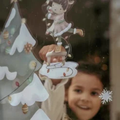 Little Dutch Speelgoed Voor Onderweg|Creatief Speelgoed^Raamsticker kerstboom - Meerkleurig