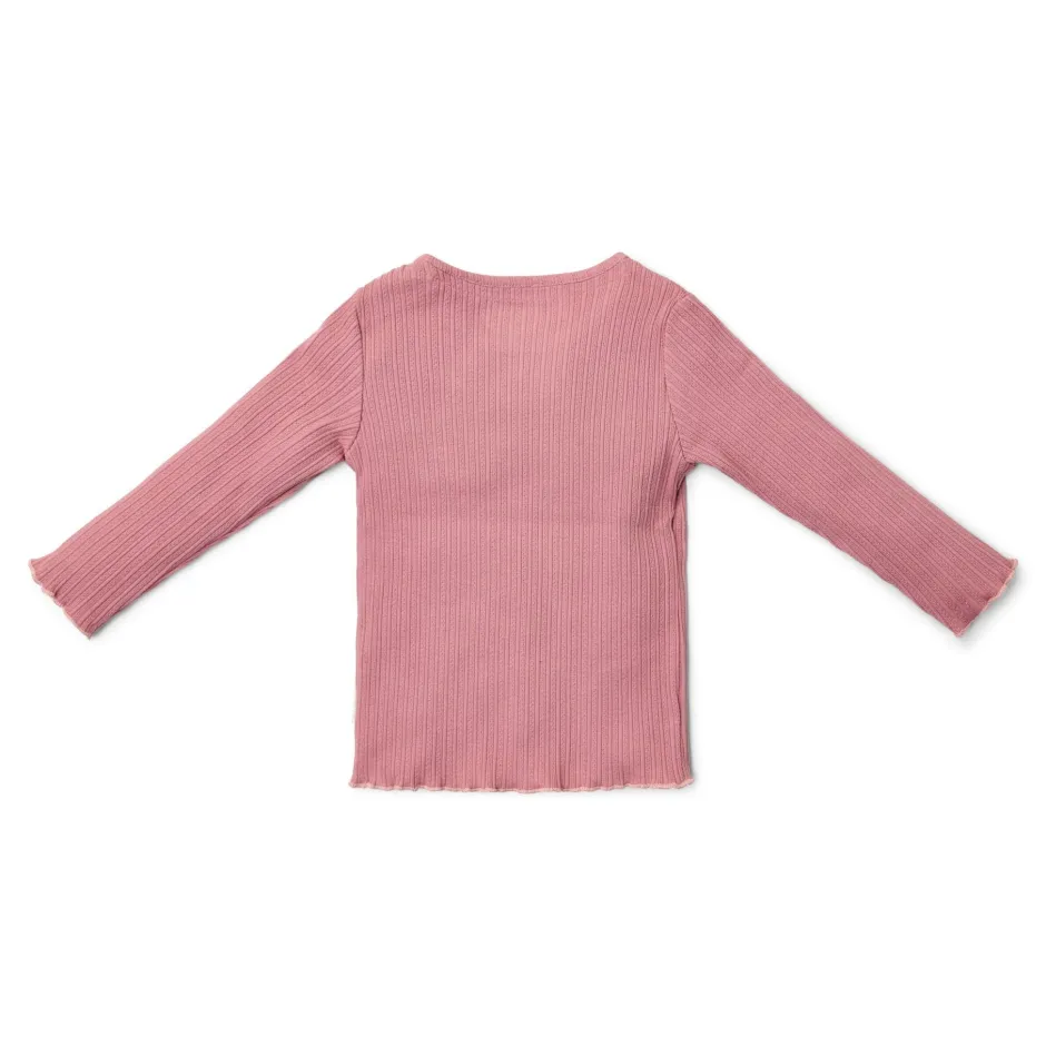 Little Dutch Meisjes Kleding|Kinderkleding^Rib Shirt lange mouw - Roze - Fairy Garden
