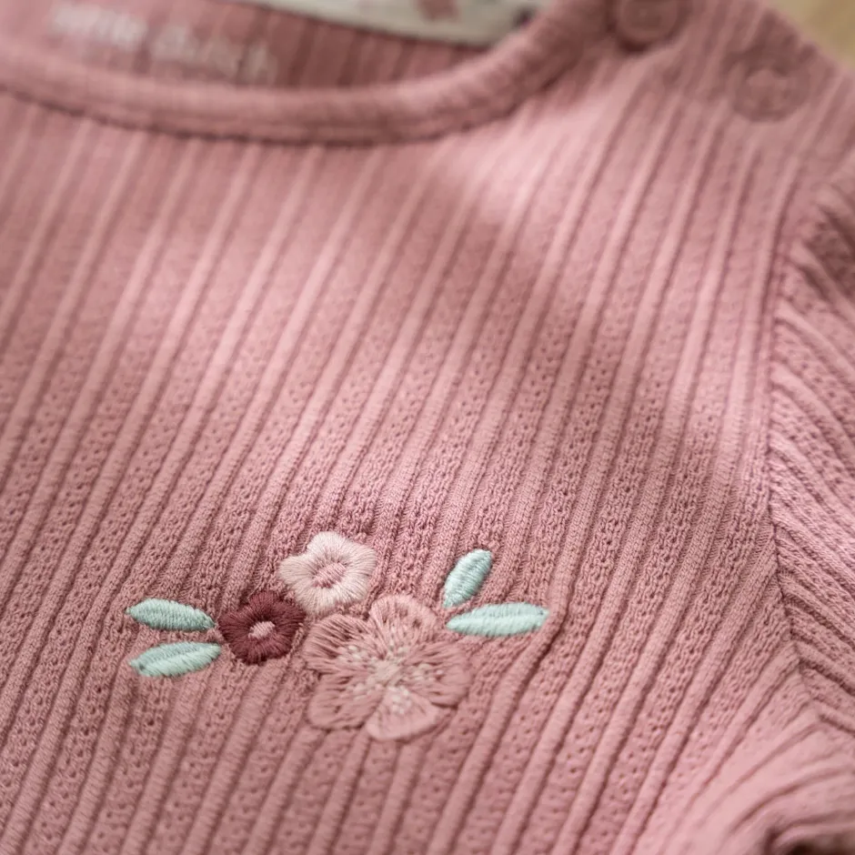 Little Dutch Meisjes Kleding|Kinderkleding^Rib Shirt lange mouw - Roze - Fairy Garden