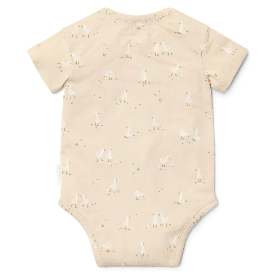 Little Dutch Romper|Babykleding^Romper korte mouw - Beige - Newborn Naturals - Little Goose