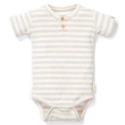 Little Dutch Romper|Babykleding^Romper korte mouw - Zand - Newborn Naturals