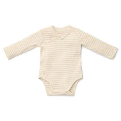Little Dutch Romper|Babykleding^Romper overslag lange mouw - Beige - Newborn Naturals - Stripe