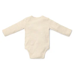 Little Dutch Romper|Babykleding^Romper overslag lange mouw - Beige - Newborn Naturals - Stripe