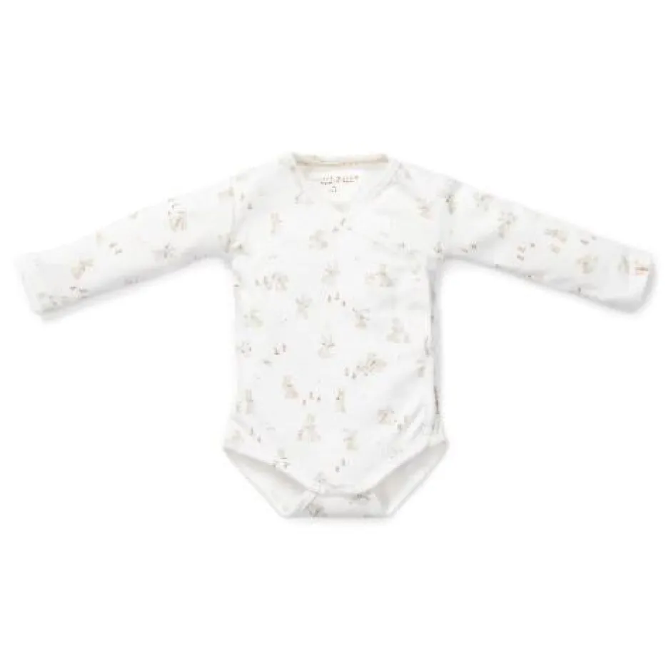 Little Dutch Romper|Babykleding^Romper overslag lange mouw - Wit - Newborn Naturals - Baby Bunny