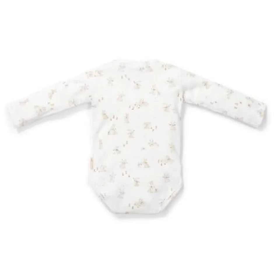 Little Dutch Romper|Babykleding^Romper overslag lange mouw - Wit - Newborn Naturals - Baby Bunny