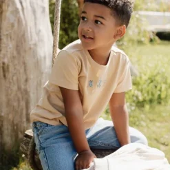 Little Dutch Jongens Kleding|Kinderkleding^Shirt korte mouw - Bruin - Forest Friends