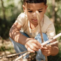 Little Dutch Jongens Kleding|Kinderkleding^Shirt korte mouw - Bruin - Forest Friends