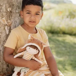 Little Dutch Jongens Kleding|Kinderkleding^Shirt korte mouw - Geel - Forest Friends