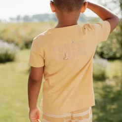 Little Dutch Jongens Kleding|Kinderkleding^Shirt korte mouw - Geel - Forest Friends