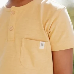 Little Dutch Jongens Kleding|Kinderkleding^Shirt korte mouw - Geel - Forest Friends