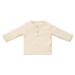 Little Dutch Babykleding^Shirt lange mouw - Beige - Newborn Naturals - Stripe