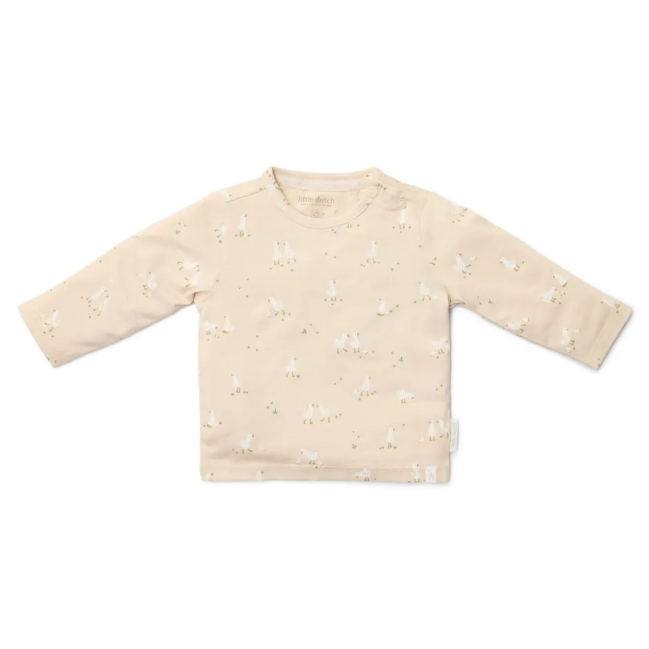 Little Dutch Babykleding^Shirt lange mouw - Beige - Newborn Naturals - Little Goose