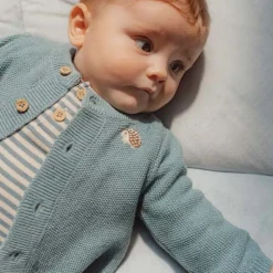 Little Dutch Jongens Kleding|Babykleding^Shirt lange mouw - Blauw - Forest Friends - Stripe