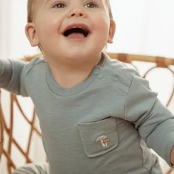 Little Dutch Jongens Kleding|Babykleding^Shirt lange mouw - Blauw - Forest Friends