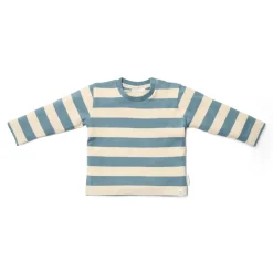 Little Dutch Jongens Kleding|Kinderkleding^Shirt lange mouw - Blauw - Zand - Forest Friends - Stripe