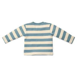 Little Dutch Jongens Kleding|Kinderkleding^Shirt lange mouw - Blauw - Zand - Forest Friends - Stripe