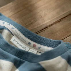 Little Dutch Jongens Kleding|Kinderkleding^Shirt lange mouw - Blauw - Zand - Forest Friends - Stripe