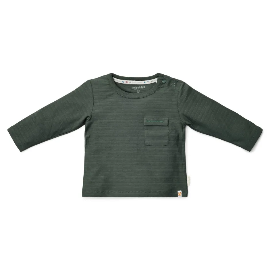 Little Dutch Jongens Kleding|Kinderkleding^Shirt lange mouw - Groen - Forest Friends
