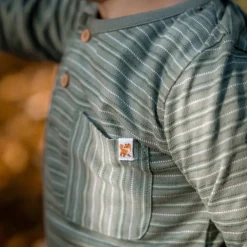 Little Dutch Jongens Kleding|Kinderkleding^Shirt lange mouw - Groen - Forest Friends - Stripe