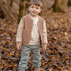 Little Dutch Jongens Kleding|Kinderkleding^Shirt lange mouw - Zand - Forest Friends - Forest borduursel