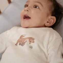 Little Dutch Jongens Kleding|Babykleding^Shirt lange mouw - Zand - Forest Friends - Vosje