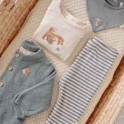 Little Dutch Jongens Kleding|Babykleding^Shirt lange mouw - Zand - Forest Friends - Vosje