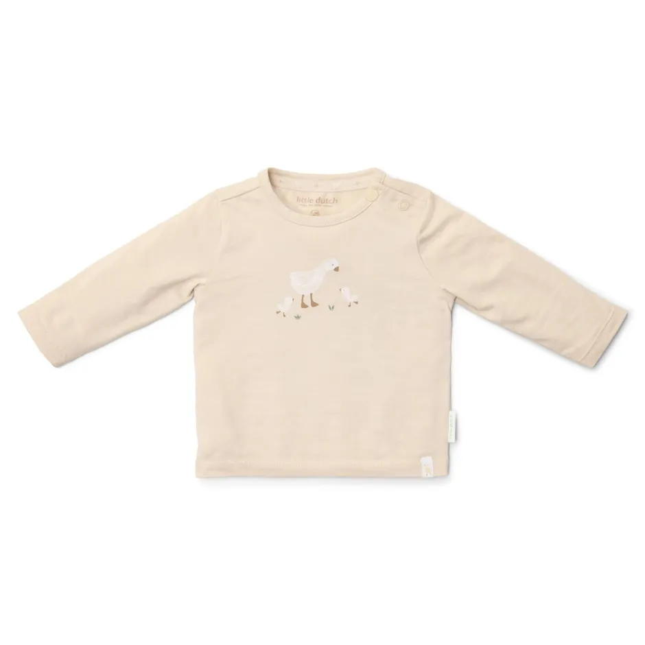 Little Dutch Babykleding^Shirt lange mouw - Zand - Newborn Naturals - Little Goose