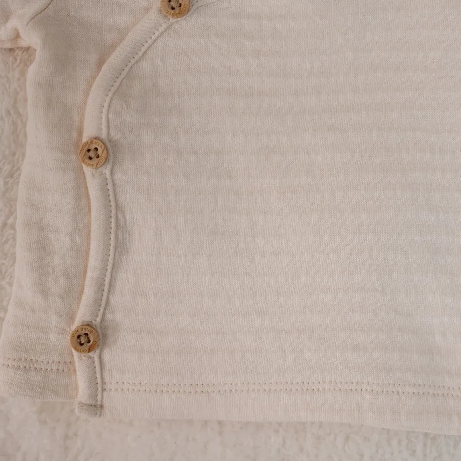 Little Dutch Babykleding^Shirt overslag lange mouw - Beige - Newborn Naturals