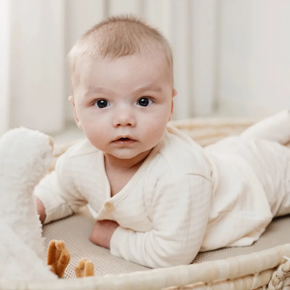 Little Dutch Babykleding^Shirt overslag lange mouw - Beige - Newborn Naturals