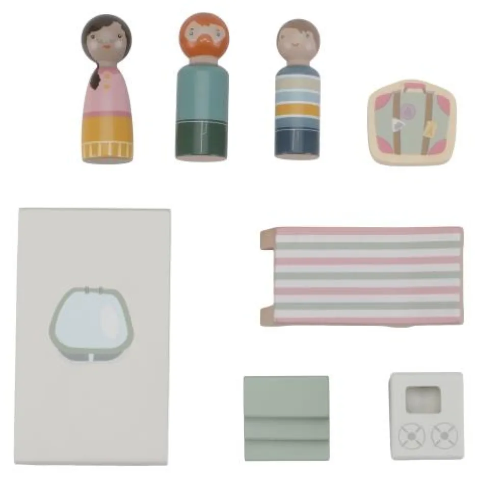 Little Dutch Rollenspel|Houten Auto's^Speelgoed auto met caravan - Meerkleurig - Essentials