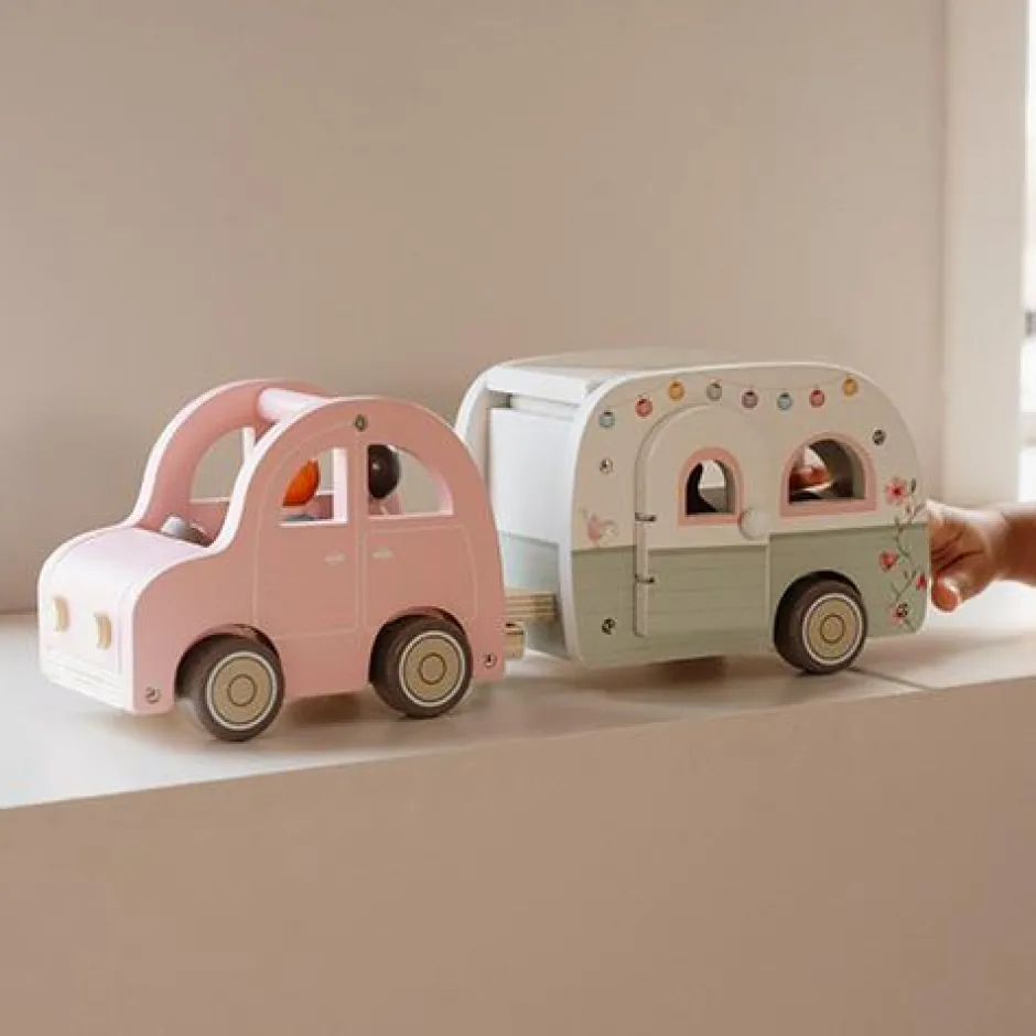 Little Dutch Rollenspel|Houten Auto's^Speelgoed auto met caravan - Meerkleurig - Essentials