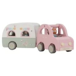 Little Dutch Rollenspel|Houten Auto's^Speelgoed auto met caravan - Meerkleurig - Essentials