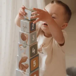 Little Dutch Stapeltoren^Stapelblokken - Blauw - Forest Friends