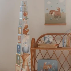 Little Dutch Stapeltoren^Stapelblokken - Blauw - Forest Friends