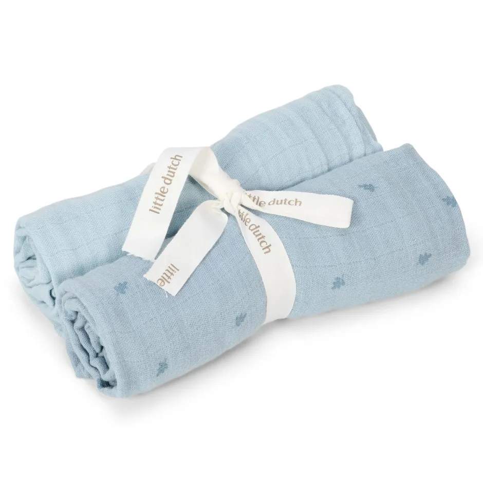 Little Dutch Hydrofiele Doeken|Omslagdoek^Swaddle - Blauw - Essentials