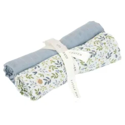 Little Dutch Hydrofiele Doeken|Omslagdoek^Swaddle - Blauw - Maat 70 cm - Forest Friends - Forest Adventure