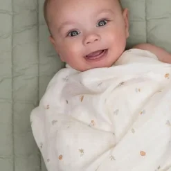 Little Dutch Hydrofiele Doeken|Omslagdoek^Swaddle - Wit - Maat 120 cm - Forest Friends - Forest Treasures