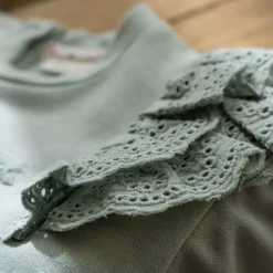 Little Dutch Meisjes Kleding|Kinderkleding^Sweater - Ruches -  Groen - Fairy Garden