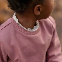 Little Dutch Meisjes Kleding|Kinderkleding^Sweater met kraag - Roze - Fairy Garden
