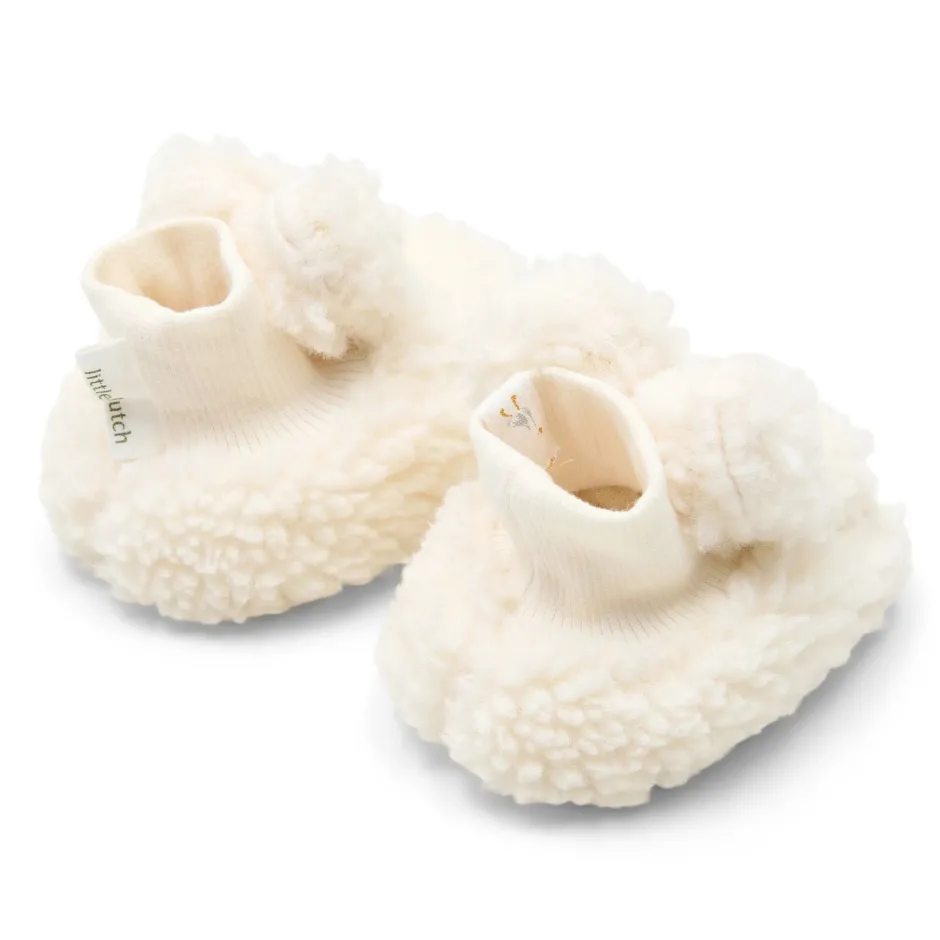 Little Dutch Accessoires^Teddy slofjes - Wit - Newborn Naturals