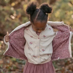 Little Dutch Meisjes Kleding|Kinderkleding^Teddy vest - Zand - Fairy Garden