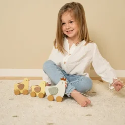 Little Dutch Educatief Speelgoed|Houten Speelgoed^Trekdier kippen Little Farm